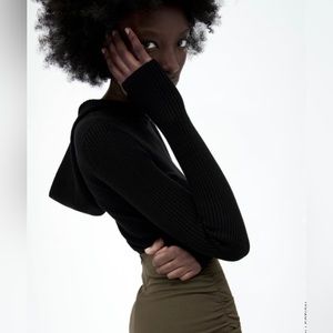 Zara black sweater with hood!